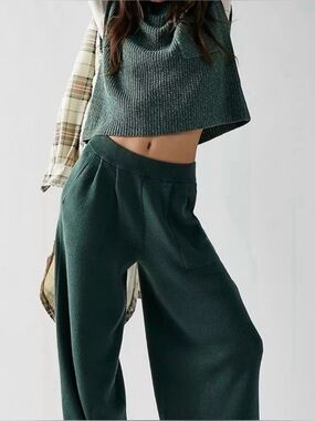FP Beach. Freya Sweater PANTS in emerald spell- size XL- pants only